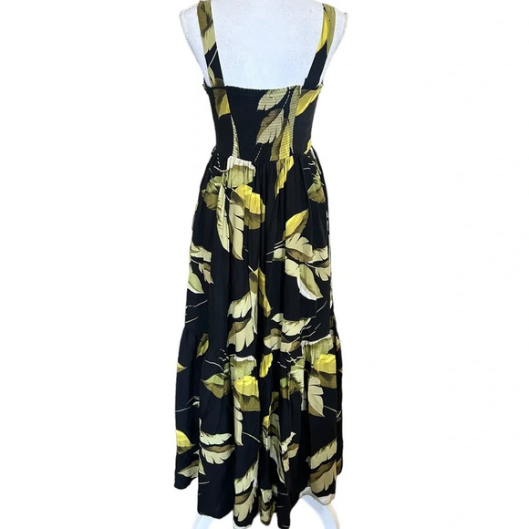 Witchery Black Palm Leaf Rucched Back Maxi Dress - Picture 9 of 12